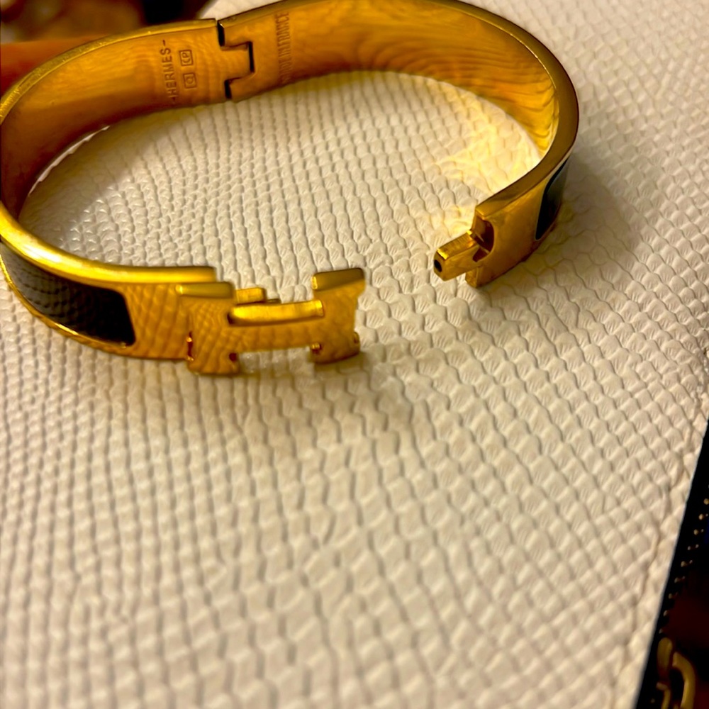 Hermes bracelet gold and black